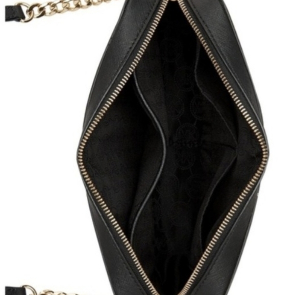 MICHAEL KORS Jet Set Item East West Shoulder Crossbody Camera Bag Black Gold - Picture 13 of 17